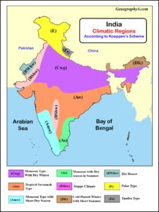 Important climate zones in India with map | Geography4u- read geography ...