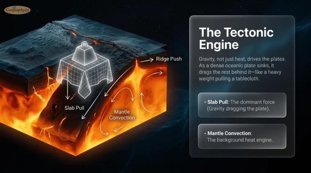 The mechnanism of plate tectonics