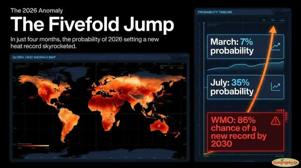 Chart showing global temperature anomaly 1880 to 2026