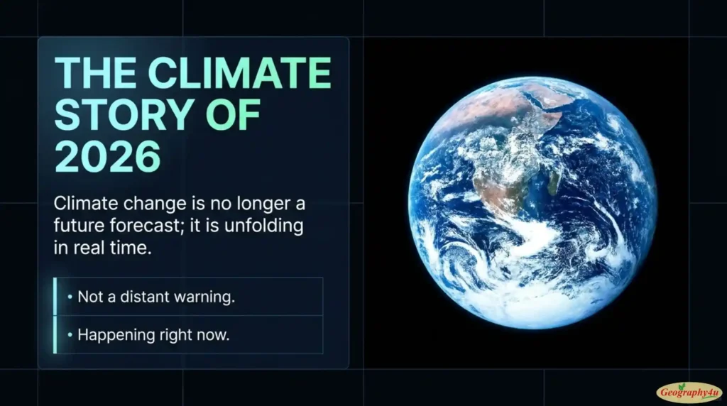 Global temperature anomaly map showing warming in 2026