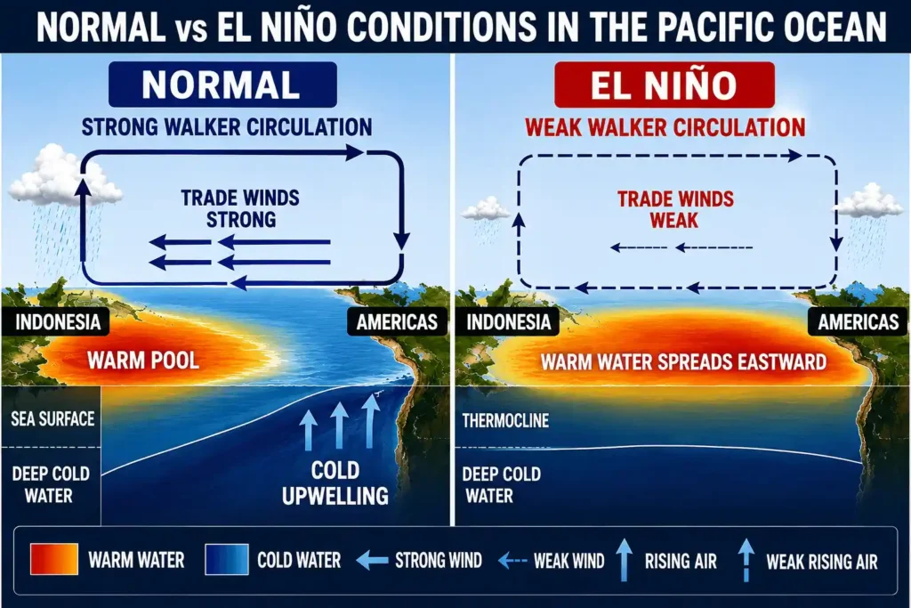 El Niño weakening Indian monsoon through Walker Circulation
