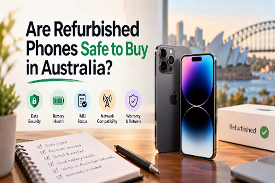Refurbished phones with safety checks for data security, battery health, IMEI status, network compatibility and warranty in Australia.