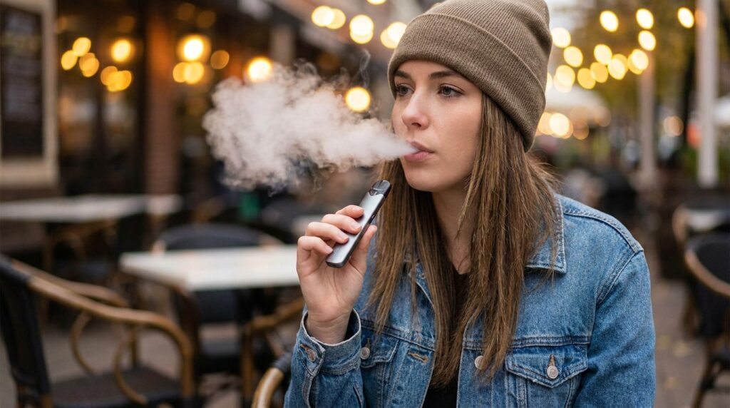 Girl smoking Vape
