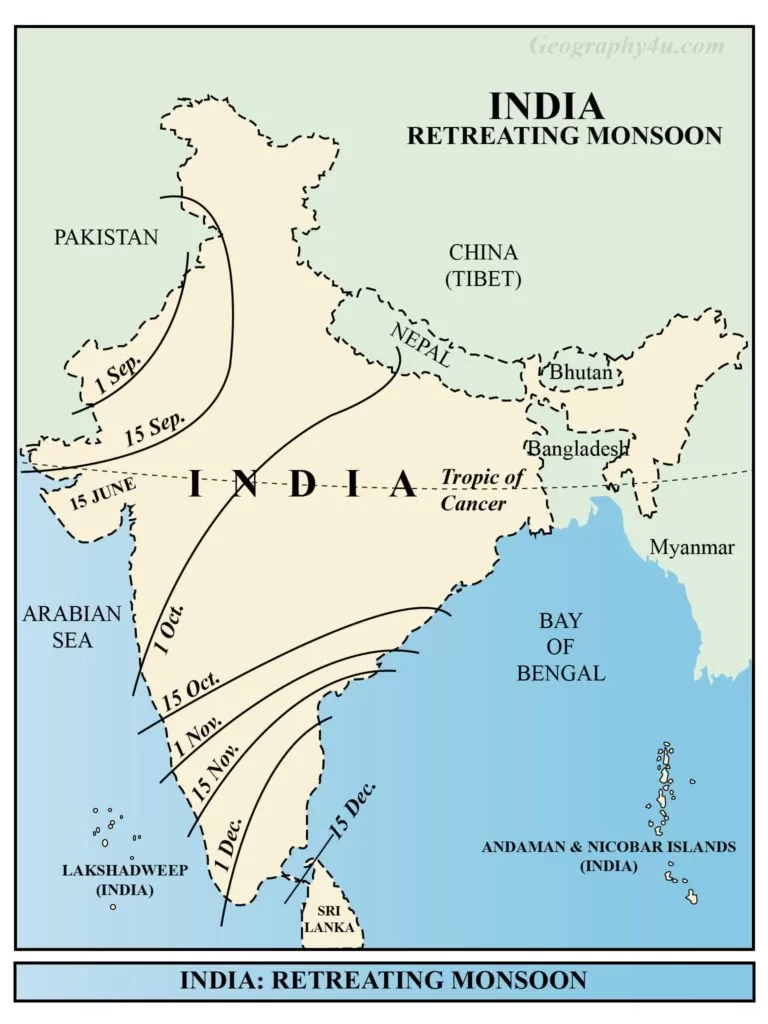 the climate of india map